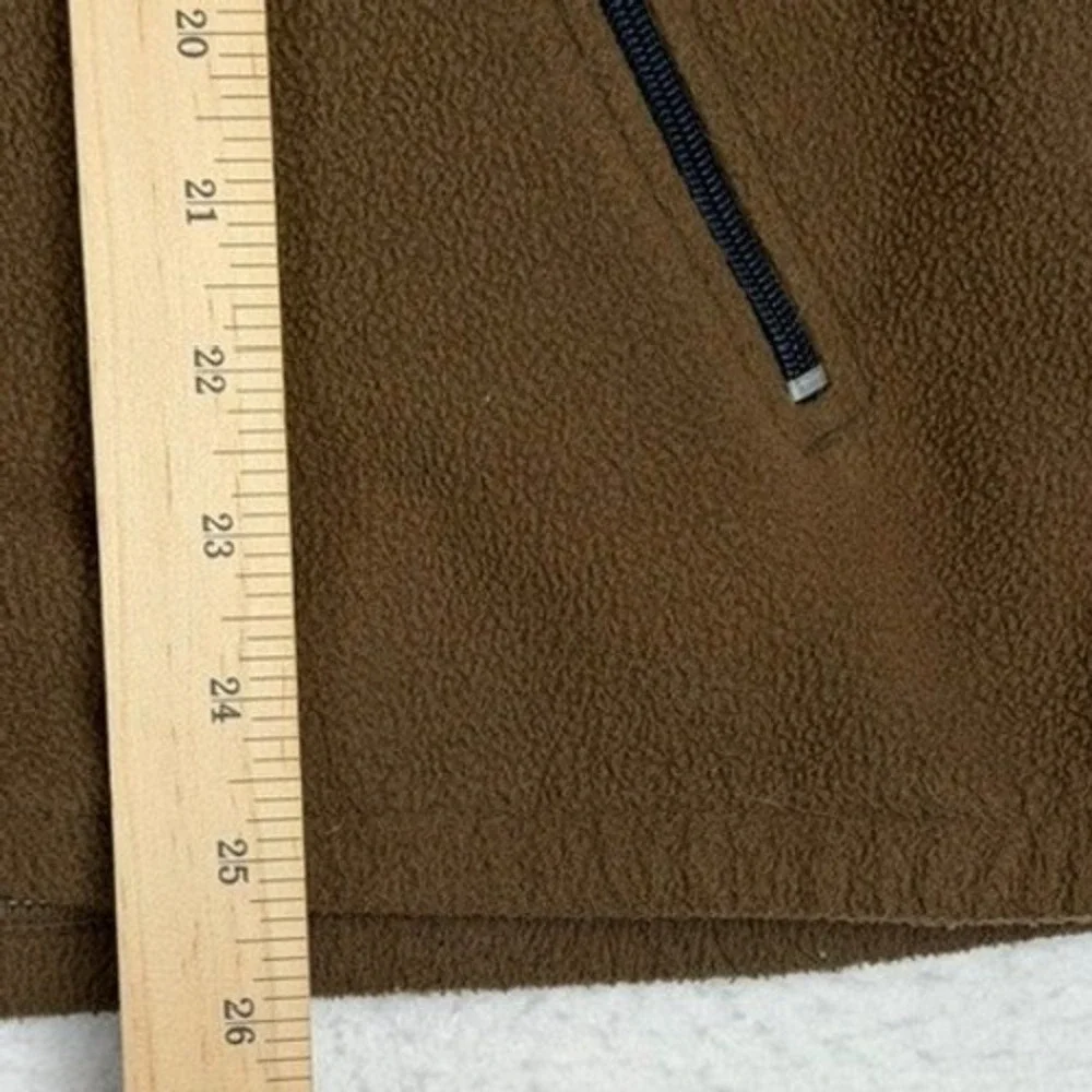 Duck Head Mens Fleece Vest Brown Full Zip Mock Neck Large IM-02708